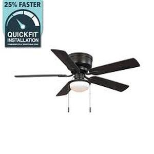 lot 3 image: Hampton Bay Colton 52 in. Indoor Flat Bronze Low Profile Ceiling Fan with Light Kit and Bright White LED Bulbs Included Customer Returns See Pictures