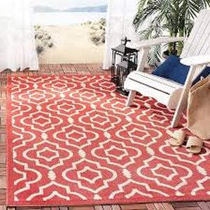 lot 10 image: SAFAVIEH Courtyard RedBone 8 ft. x 11 ft. Geometric IndoorOutdoor Patio Area Rug Customer Returns See Pictures