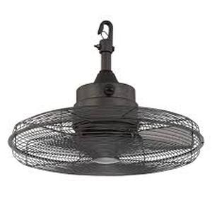 lot 14 image: Home Decorators Collection Calthorpe 20 in. IndoorOutdoor Wet Rated Portable Natural Iron Ceiling Fan Customer Returns See Pictures