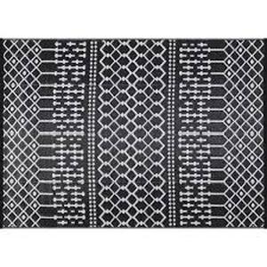 lot 18 image: Beverly Rug 5 X 8 Black Lightweight Moroccan Trellis Reversible Plastic Indoor Outdoor Area Rug Customer Returns See Pictures
