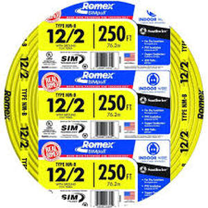 lot 47 image: Southwire 250 ft. 122 Solid Romex SIMpull CU NM-B WG Wire      Customer Returns See Pictures