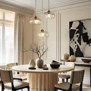 lot 53 image: LNC Modern 3-Light Plated Brass Cluster Chandelier with Hand-Blown Glass, Glam Staircase Foyer Living Room Pendant Light  Customer Returns See Pictures