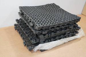 lot 108 image: 12-Piece Drainage Mat Modular Interlocking Garage Floor Tiles - 11.8x11.8