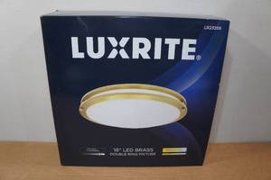 lot 118 image: Luxrite 16 LED Brass Double Ring Fixture