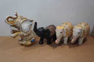 lot 167 image: Assorted Elephant Statues