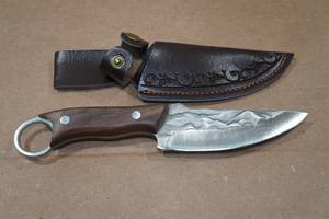 lot 221 image: Carbon Steel Knife with Sheath