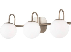 lot 101 image: 3-Light Brushed Nickle Vanity Light