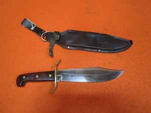 lot 179 image: Large Western Bowie Knife & Sheath