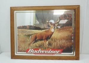 lot 2 image: Budweiser Buck Mirror 36x 28