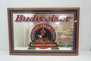 lot 8 image: Budweiser Brewery Fresh Guaranteed Taste Mirror 37x 25