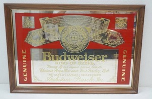 lot 24 image: Budweiser King of Beers Mirror 18 tall by 26 wide