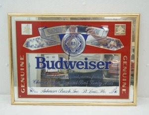 lot 25 image: Budweiser King of Beers Mirror 18 tall by 25 wide
