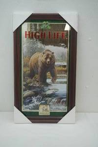 lot 45 image: High Life Brown Bear Mirror by Scott Zoellick 25.5x 14.5 (still in cardboard)