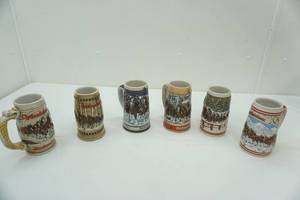 lot 70 image: 6ct Budweiser Clydesdale Steins