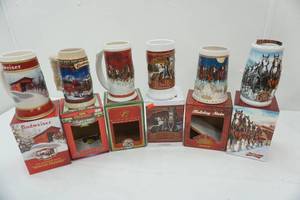 lot 76 image: Budweiser Holiday Steins 6ct