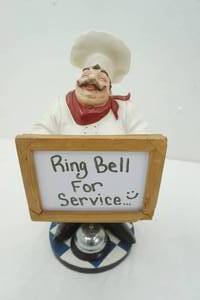 lot 123 image: Chef Statue Ring Bell For Service 16.5 tall