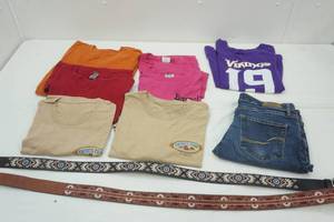 lot 195 image: Womens Clothes Lot with 2 NEW embroidered belts