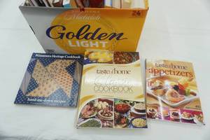 lot 205 image: Box of Cookbooks Taste of Home, Minnesota Heritage and more