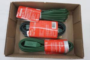 lot 240 image: NEW 3ct 20ft household extension cords