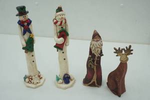 lot 249 image: Carved Wooden Christmas Decor