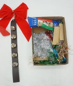 lot 251 image: Red Bow with Bells & Tinsel
