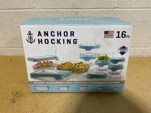 lot 127 image: 14PCS Anchor Hocking Glass Round Food Storage Set