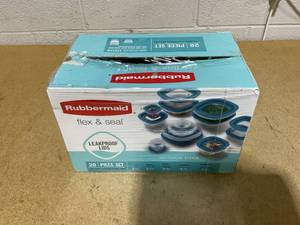 lot 128 image: 26PCS Rubbermaid Flex & Seal Food Storage Container Set