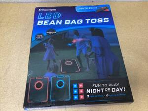lot 414 image: LED Cornhole Board Set - Light Up Bean Bag Toss with 6 Bags, by MinnARK