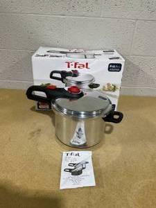 lot 305 image: T-fal Initiatives Secure Aluminum Cookware, 6 Quart Pressure Cooker