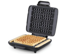 lot 339 image: DASH No-Drip Waffle Maker - Four Waffle Molds, Nonstick Waffle Iron with Quick Heat-Up, Nonstick Surface