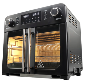 lot 340 image: Elite Gourmet French Door 23 L Air Fryer Oven, Black
