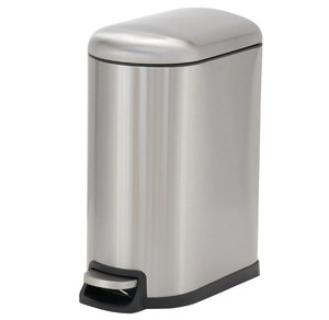 lot 470 image: Design Trend 10L Tuscany Narrow Stainless Steel Step Trash Can Bin