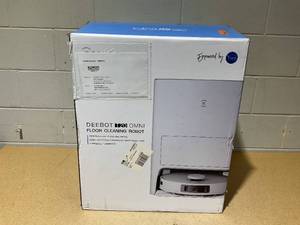 lot 240 image: ECOVACS DEEBOT T20 Omni Robot Vacuum and Mop, Hot Water Mop Washing, Auto Hot Air-Drying, 9mm AutoMop Lifting,Dual Spinning Mops,Self-Emptying,