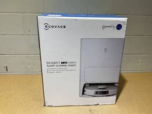 lot 242 image: ECOVACS DEEBOT T20 Omni Robot Vacuum and Mop, Hot Water Mop Washing, Auto Hot Air-Drying, 9mm AutoMop Lifting,Dual Spinning Mops,Self-Emptying,