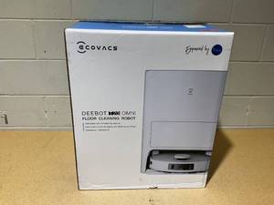 lot 243 image: ECOVACS DEEBOT T20 Omni Robot Vacuum and Mop, Hot Water Mop Washing, Auto Hot Air-Drying, 9mm AutoMop Lifting,Dual Spinning Mops,Self-Emptying,