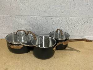 lot 36 image: Viking 3-Ply Stainless Steel Induction-Safe Cookware Set (ONLY 3 PIECES)