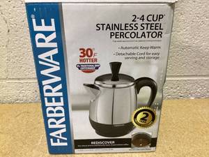 lot 441 image: Farberware 2-4 Cup Electric Percolator, Stainless Steel