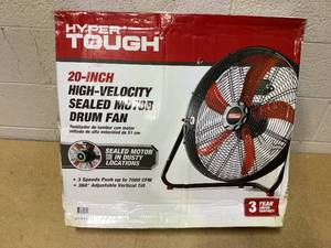 lot 490 image: Hyper Tough New 20 inch High Velocity Sealed Motor Drum Fan with Wall Mount