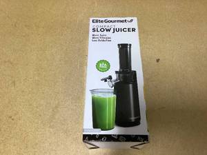 lot 491 image: Elite Gourmet EJX600 Compact Small Space-Saving Masticating Slow Juicer Cold Press Juice Extractor