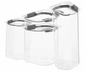 lot 123 image: 8PCS Rubbermaid Brilliance Pantry Food Storage Container Set