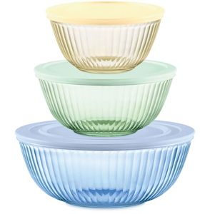 lot 133 image: 6PCS Pyrex Colors Sculpted, Tinted Dreams Mixing Bowl Set