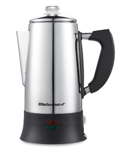 lot 138 image: Elite Gourmet Stainless Steel 12-Cup Percolator