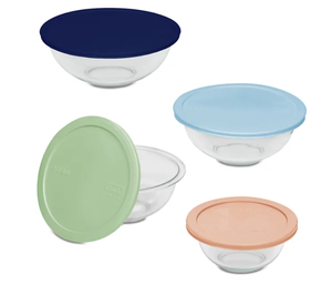 lot 151 image: 8PCS Pyrex Mixing Bowl Set with Assorted Lids
