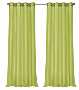 lot 159 image: LOT OF 2 Kate Aurora Artisan Lightweight Transparent Faux Silk Sheer Grommet Single Curtain Panel