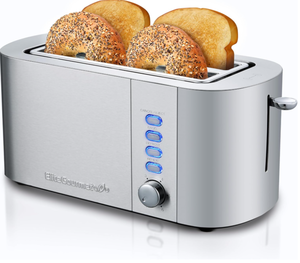 lot 169 image: Elite Gourmet ECT4123 Long Slot 4 Slice Toaster, Extra Wide 1.5 and 5.1 Deep Slots