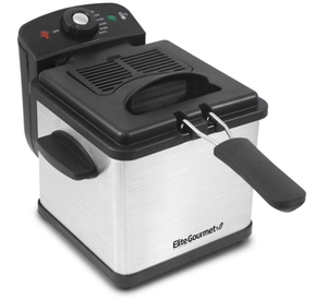 lot 182 image: Elite Gourmet EDF-1607 800-Watt Mesh Basket 1.6 Quart  6.5 Cup Oil Capacity, Electric Immersion Deep Fryer
