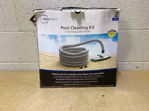 lot 500 image: Mainstays Cleaning Kit for Pools - Two Piece - Teal & Grey & White