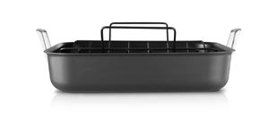 lot 65 image: Premier Hard-Anodized Nonstick 16-Inch Roasting Pan with Rack
