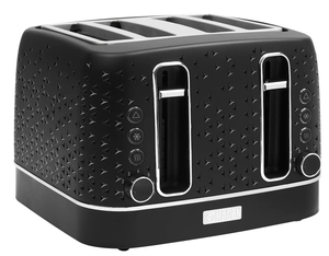 lot 70 image: Haden Starbeck 4 Slice Wide Slot Stainless Steel Toaster, Black & Chrome