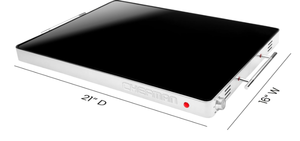 lot 74 image: Chefman Electric Warming Tray with Adjustable Temperature Control, Glass Top Extra Large 21 x 16 Surface Keeps Food Hot  Black